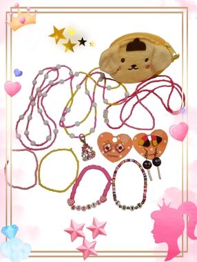 Girl's Pink & Yellow Bead Jewelry Bundle